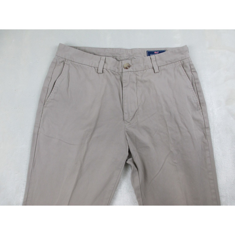 Vineyard Vines Pants Mens 32‎ Brown Khaki Chino Slim Fit Breaker HEMMED 32X29* - Picture 3 of 12